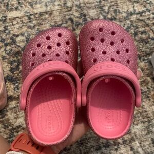Toddler Girl Pink Sparkle Crocs